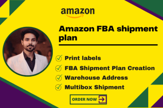 create amazon fba shipments plan, manage inventory shipping label, fnsku