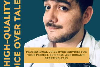 be your deep high quality american english voice over actor