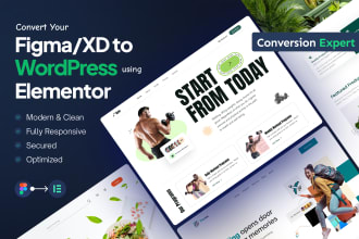 convert figma to elementor, xd to wordpress or clone website
