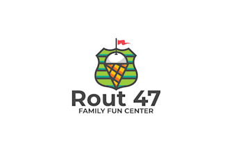 make masterfully refined golf and ice cream parlor logo
