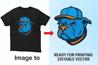 image to vector logo redraw screen print ready design