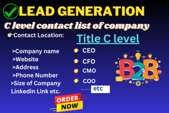 do b2b lead generation, c level contact list , email finder