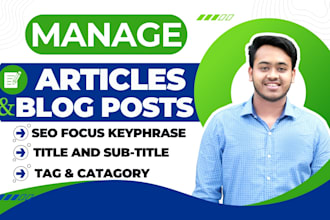 manage articles and blog uploads as your expert virtual assistant