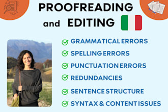 proofread and edit your italian manuscripts and documents