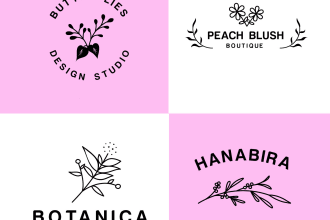 do minimalist botanical hand drawn feminine floral boho logo
