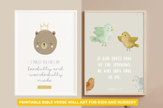 design printable bible verse wall art for kids and nursery