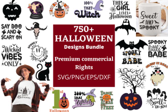 send 750 spooky halloween designs bundle svg, png, eps, dxf