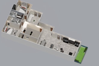 create a realistic 3d floor plan for real estate
