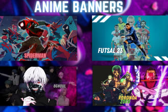do banners headers flyers posters for anime gaming concert sports concert event