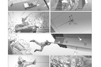 create a professional storyboard for advertising or movie