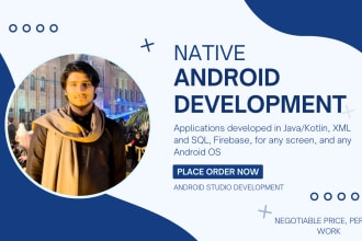 develop native android apps with java or kotlin on a reasonable price