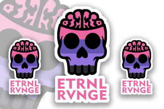 design cute skull emoticon, stickers, character