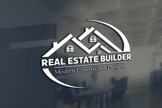design timeless unique real estate, realtor construction business logo design