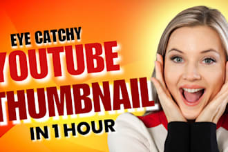 make an eye catchy youtube video thumbnail for you