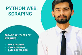 do data scraping, python web scraping and website scraping