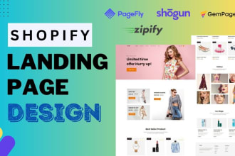 create shopify product landing page with pagefly or shogun or gempages
