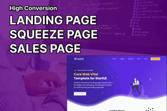 design wordpress landing page, sales funnel using elementor or divi