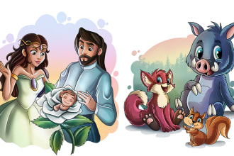 draw eye catching disney style illustration for you