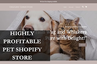 design pet shopify pet care store  pet product website pet food dropshipping