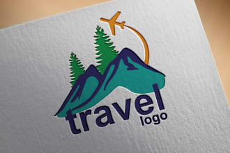 design travel agency tourism beach resort vacation logo