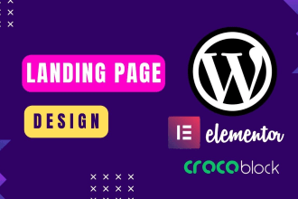 build landing page squeeze page or wordpress website by elementor and crocoblock