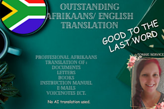 translate to afrikaans accurately and professionally
