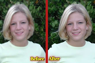 enhance, restore and upscale low quality photo