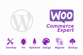 be your woo commerce expert develop fix design optimize migrate backup