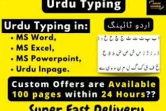 do fast urdu typing, composing, editing, book designing