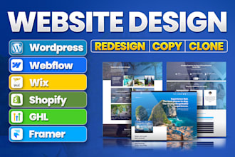 copy, clone redesign design wordpress ghl webflow squarespace wix website expert