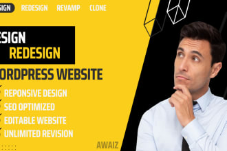 design, redesign, revamp, duplicate, transfer, clone or fix wordpress website