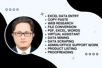 do excel data entry, data collection, copy paste, web scraping and data cleaning