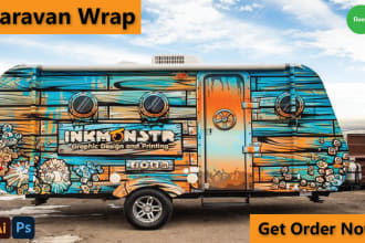 design a trailer, food truck and caravan wrap design