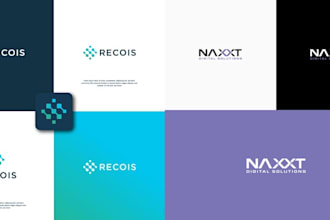 do modern create tech unique technology logo design