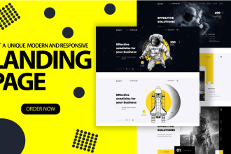 design a modern, creative, and responsive wordpress landing page