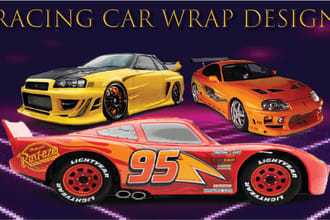 create a professional racing car wrap itasha wrap design