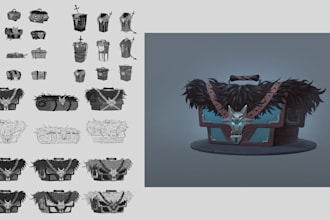 draw prop concept design for game or animation project
