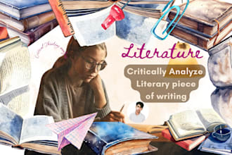 critically analyze any work, content of english literature