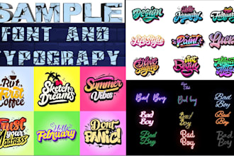 design custom typography t shirt and text or font logo