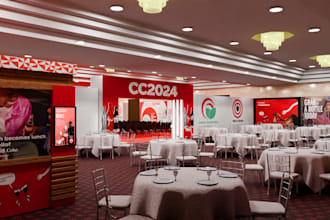 design your 3d exhibition booth, stall, kiosk