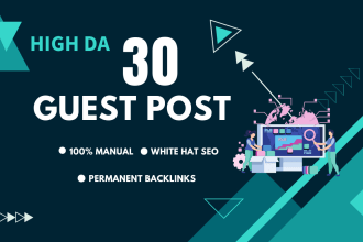 do 30 high quality SEO dofollow guest posts backlinks