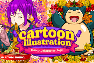create cartoon illustration for your merch