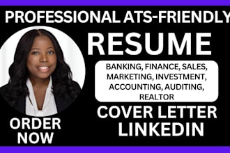 expertly craft banking resume, finance, sales, investment, marketing, accounting