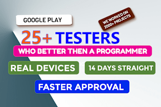 provide 20 testers for google play closed testing with guides and documentation