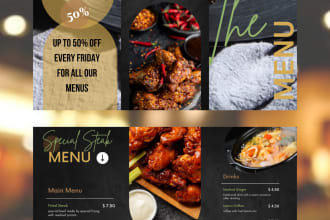 design a professional restaurant menu, brochure,food flyer