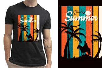 design beach logo and custom t shirt