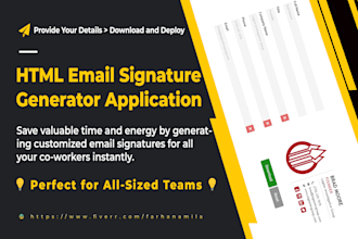 create an HTML email signature generator application