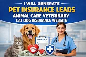 generate pet insurance leads animal care veterinary cat dog insurance website