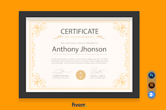 design professional certificates, diplomas, or awards
