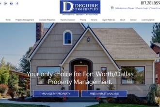 create property management website, real estate, and vacation rentals website